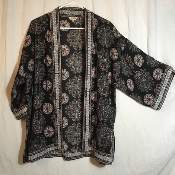 Max Studio Kimono Sz Small Oversized Boho Gyspy Lagenlook Boxy Artsy Layering - Picture 1 of 8